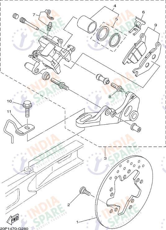 REAR BRAKE CALIPER